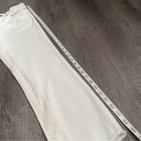 Frame Le High Straight Blanc Multi Ivory Beige Denim Jeans (6) - Picture 8 of 12